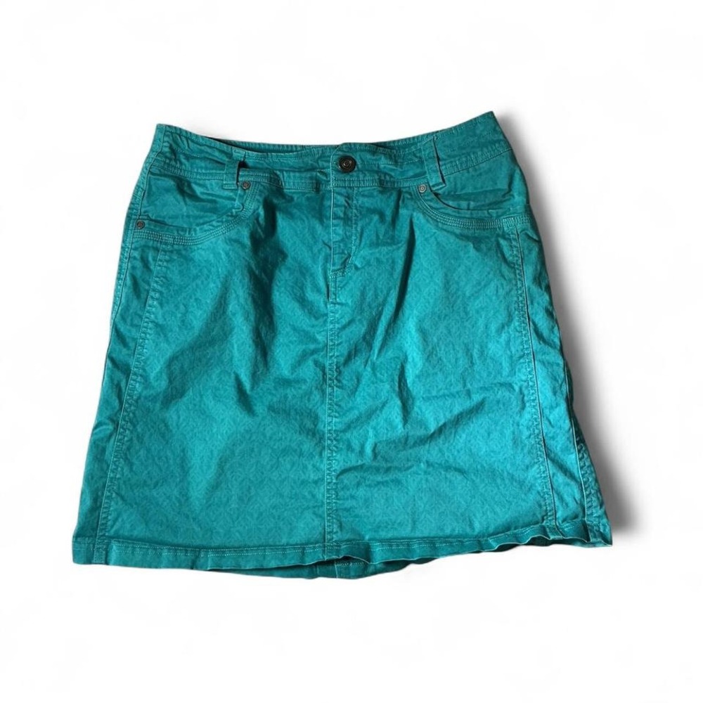 Kuhl Granola‎ Girl Gorpcore A Line Skirt Teal Casual Outdoors Travel Hiking SZ 6